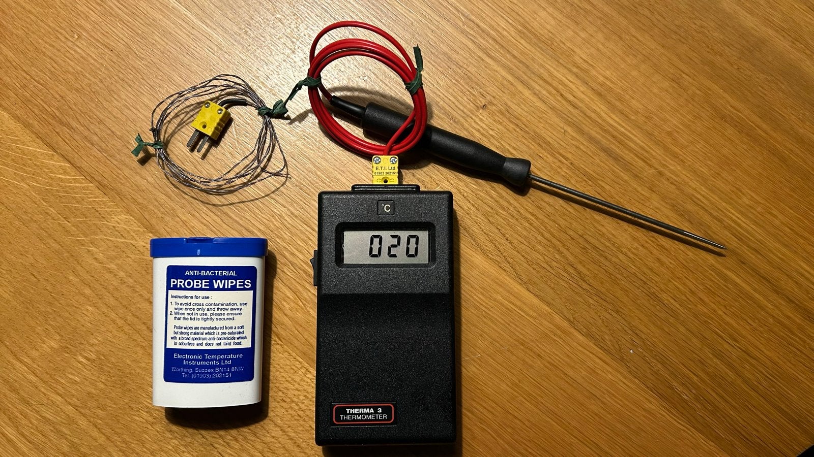 ETI Therma 3 digitale thermometer type K + probe in koffer, Doe-het-zelf en Verbouw, Ophalen of Verzenden, Gebruikt, Temperatuur