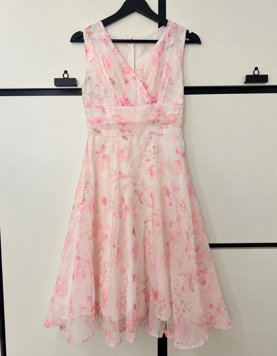 PRACHTIGE LUXE CHIFFON JURK – MAAT S – NIEUW!, Galajurk, Wit, Nieuw, Ophalen of Verzenden