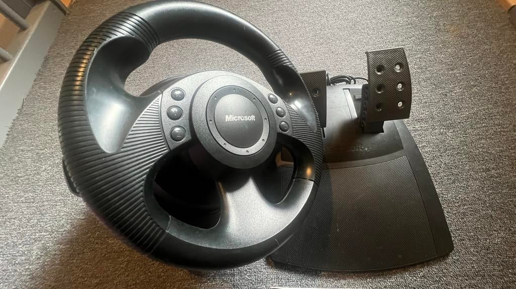 Microsoft Sidewinder Precision Racing Wheel USB 1.0, Computers en Software, Joysticks, Ophalen of Verzenden, Gebruikt, Microsoft