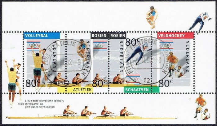 Nederland 1992, Olympische Spelen, blok., Postzegels en Munten, Verzenden, Na 1940, Gestempeld