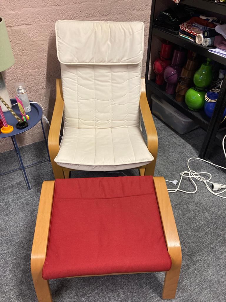Ikea Poäng stoel wit. Zo goed als nieuw, Huis en Inrichting, Fauteuils, Ophalen, Ikea, 75 tot 100 cm, Zo goed als nieuw