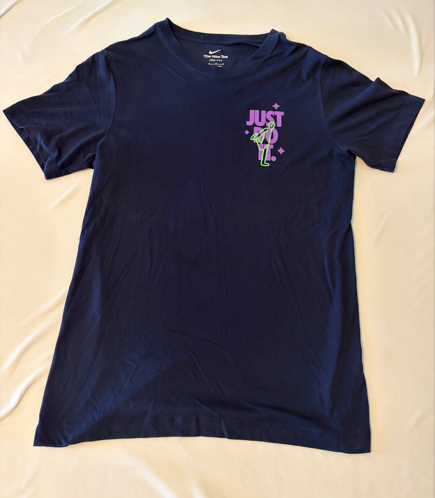 Nike The Nike Tee Dri-Fit T-shirt Maat M, Ophalen of Verzenden, Zo goed als nieuw, Maat 48/50 (M), Blauw