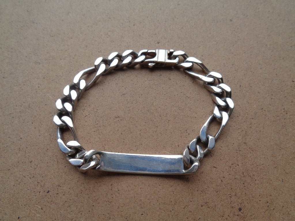 zilveren naamplaat armband [519], Ophalen of Verzenden, Zo goed als nieuw, Zilver, Zilver