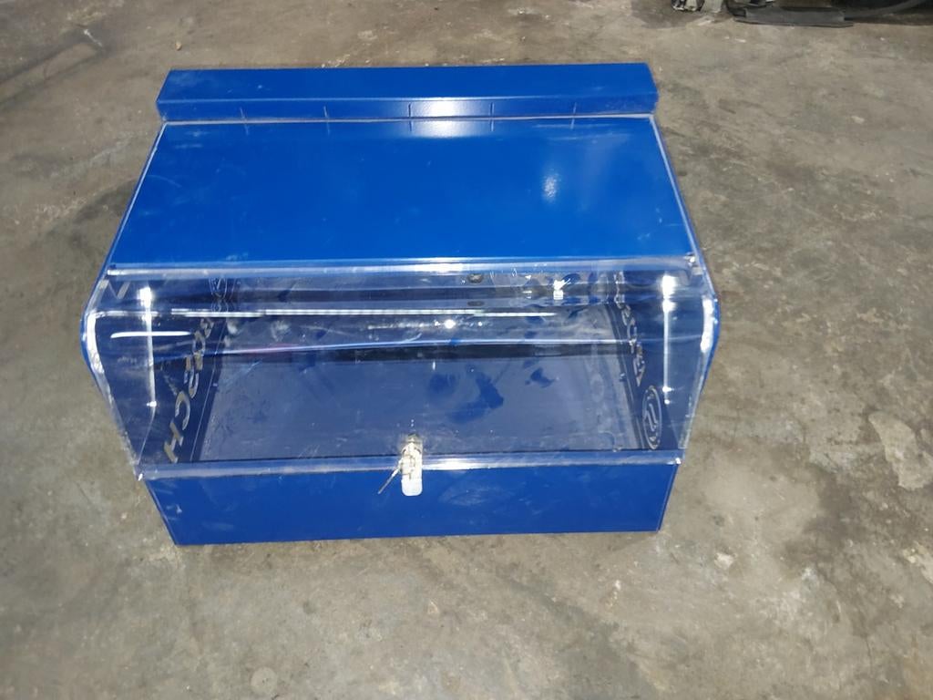 Bosch blauw vitrine winkel deco showroom verzameling, Ophalen of Verzenden