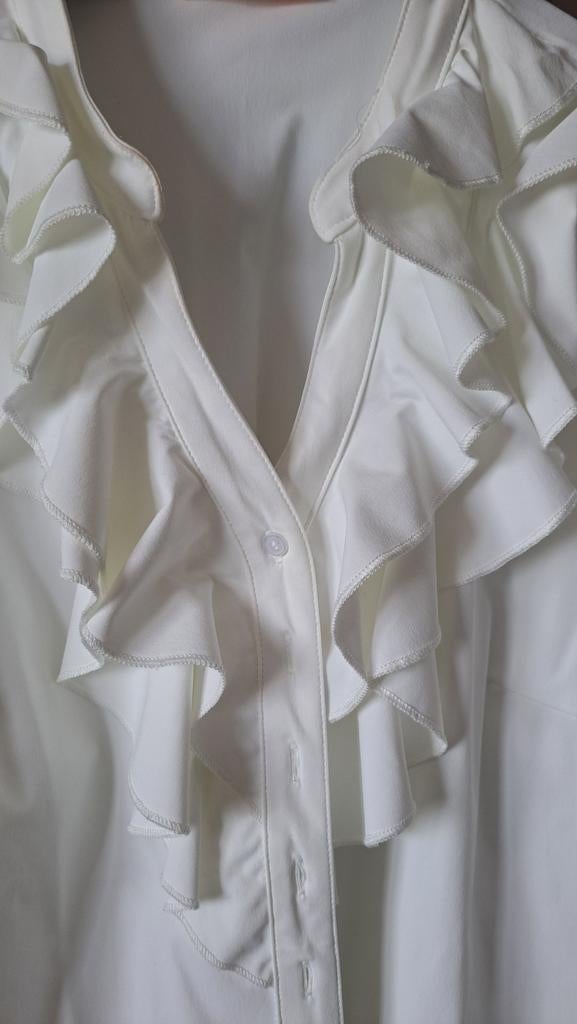 Witte blouse met ruches - Triple Nine - Maat M, Maat 38/40 (M), Triple Nine, Wit, Nieuw