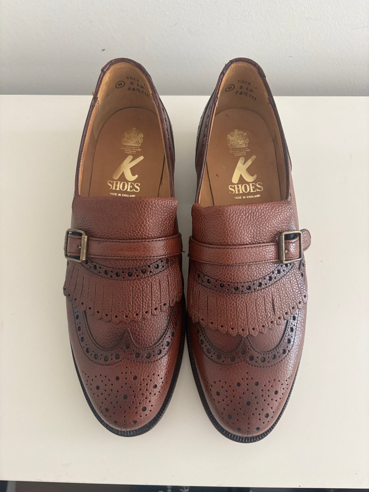 Kshoes heren brogues bruin grain leer maat 11=44, Kleding | Heren, Schoenen, Bruin, Verzenden, Nieuw, Gespschoenen