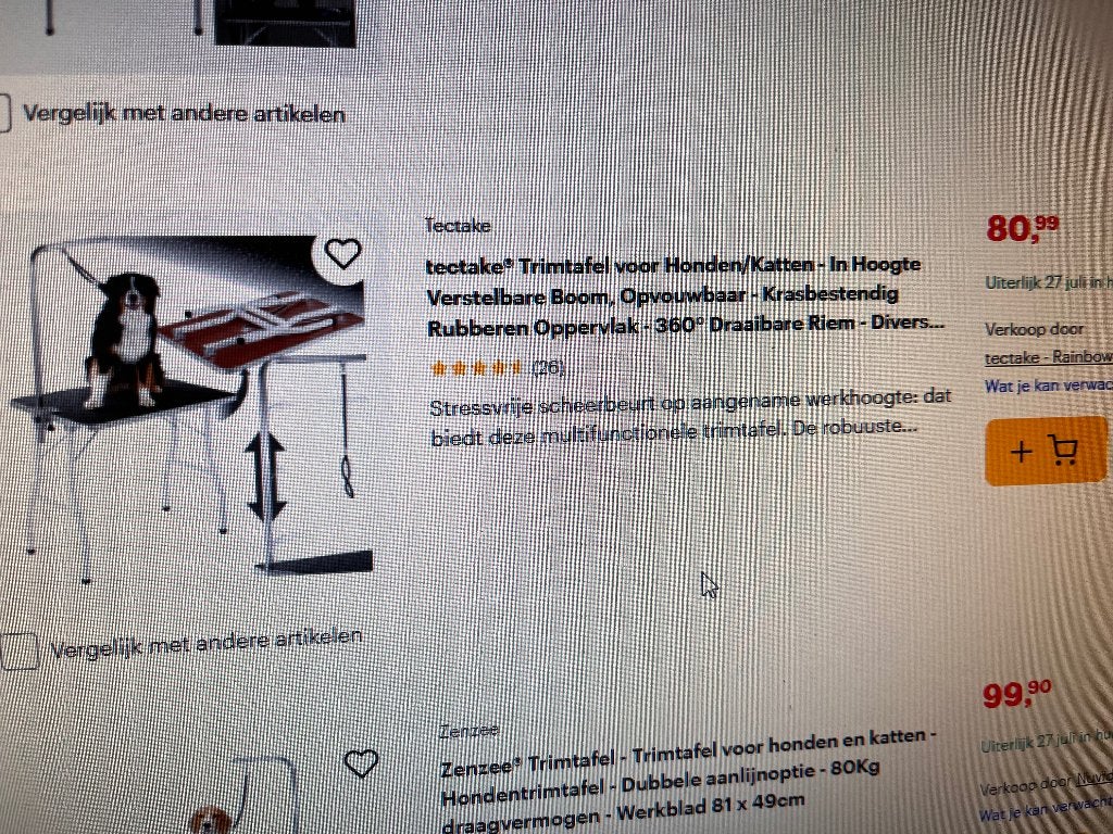 Trimtafel plus scharen, Overige merken, Ophalen, Gebruikt, Trimtafel