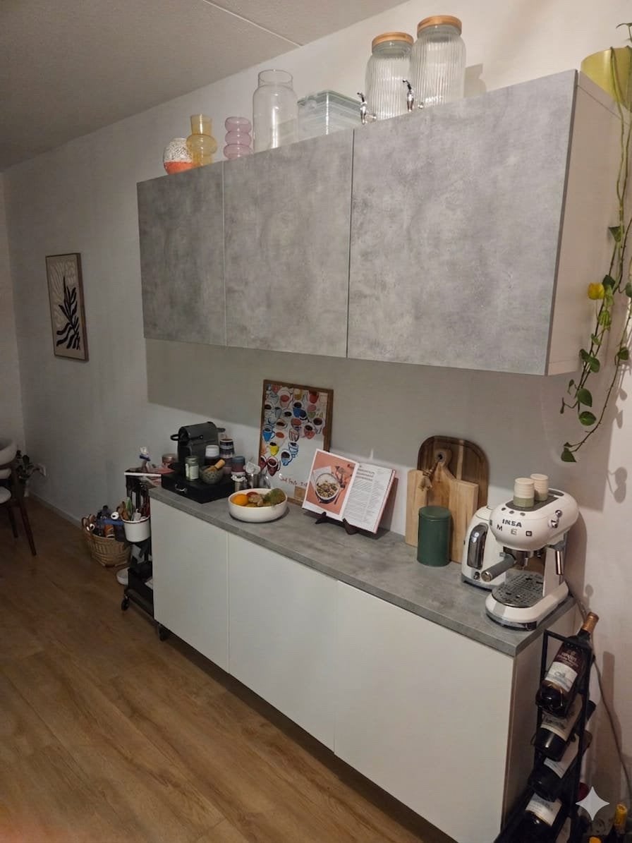 Ikea keukenblad - Grijs betonlook, Ophalen, Zo goed als nieuw, 200 cm of meer, Minder dan 100 cm