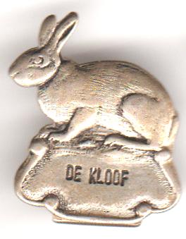 De Kloof konijn/haas broche. zilverkl. dik metaal, Verzenden, Zo goed als nieuw