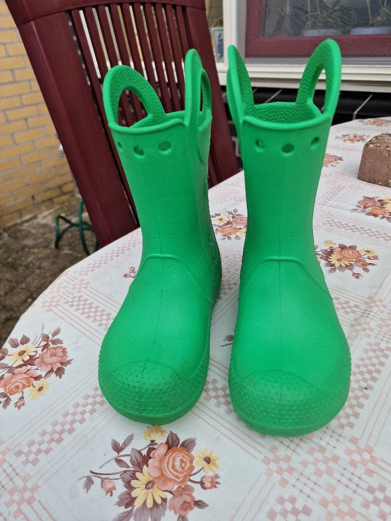 regenlaarzen van crocs, maat 30-31, groen, Gebruikt, Crocs, Jongen of Meisje, Ophalen of Verzenden