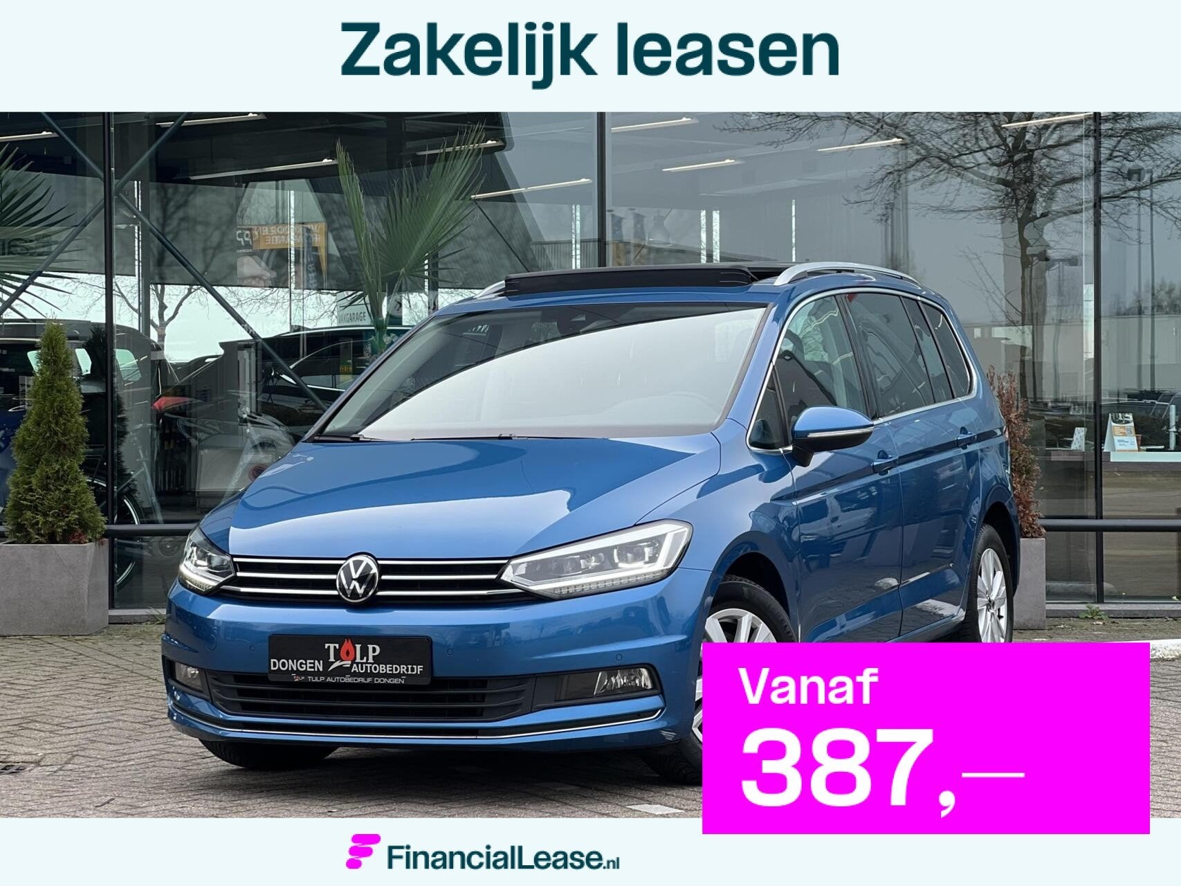 Volkswagen Touran 1.5 TSI Highline 7p Automaat Dak Leder Lux, 15 km/l, Zwart, 4 cilinders, 150 pk