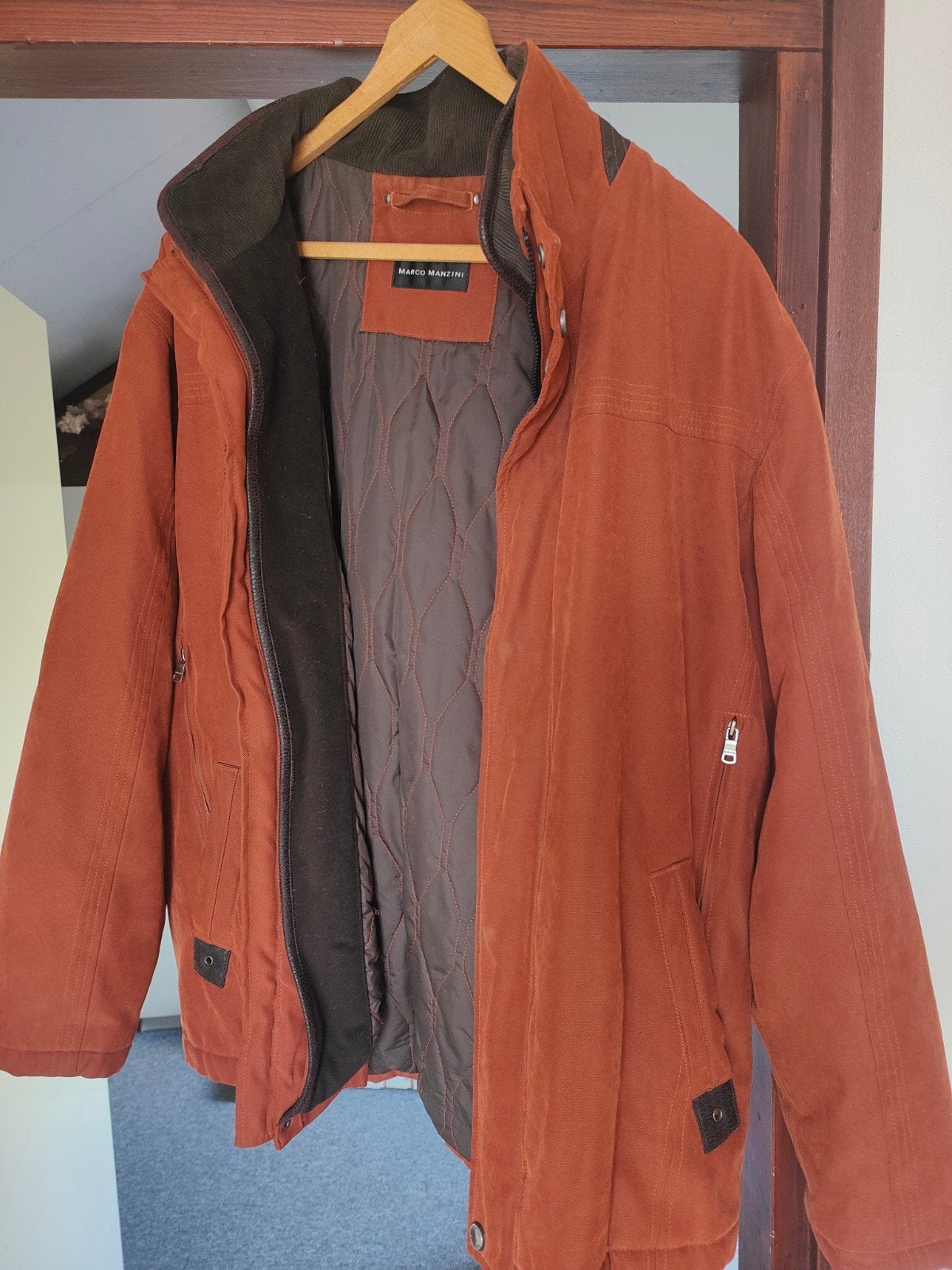 Marco Manzini Herenjas - Oranje/Bruin - Maat L, Maat 56/58 (XL), Ophalen of Verzenden, Zo goed als nieuw, Marco Manzini