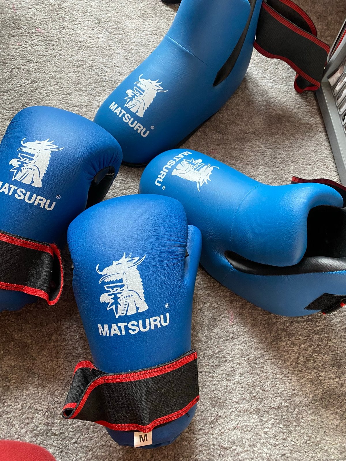 Matsuru Vechtsport Bescherming Set - Blauw (M/S), Sport en Fitness, Gebruikt, Overige, Vechtsportbescherming, Maat M