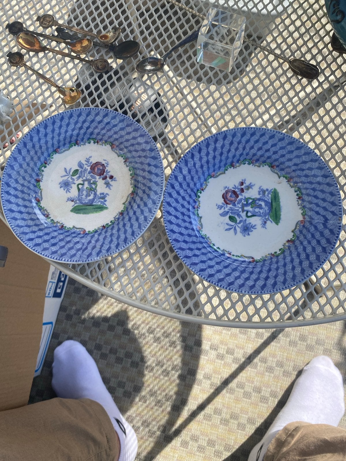 Antieke Copeland Spode "New Stone" Borden (Set van 2), Antiek en Kunst, Ophalen