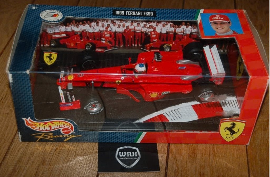 1:18 Ferrari F1 F399 Michael Schumacher Hotwheels in box WRH, Verzenden, Zo goed als nieuw, Auto, Hot Wheels