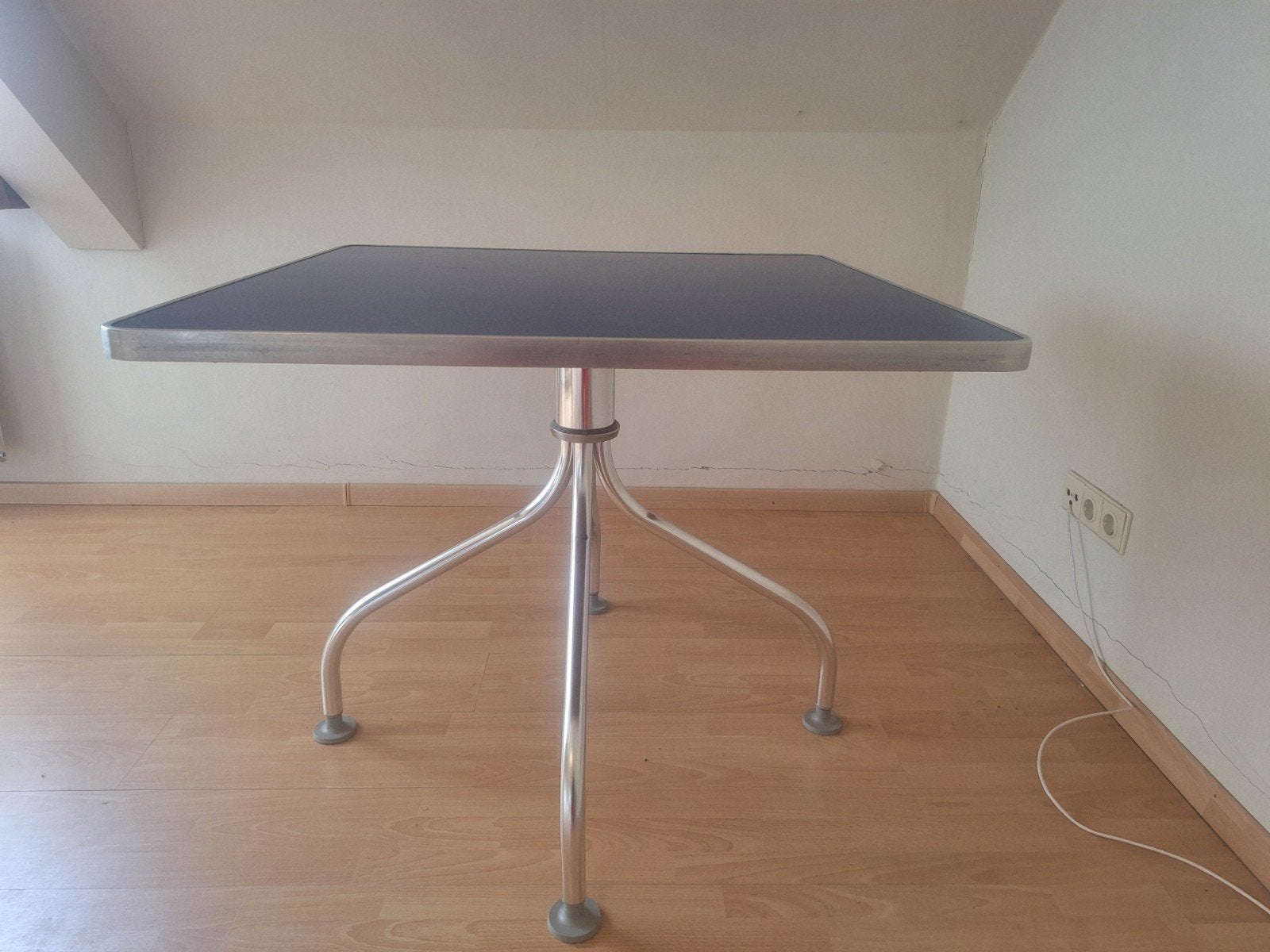 Blauwe vierkante tafel 90x90 cm - Keuken/Eetkamer, Ophalen, Gebruikt, 50 tot 100 cm, Overige materialen