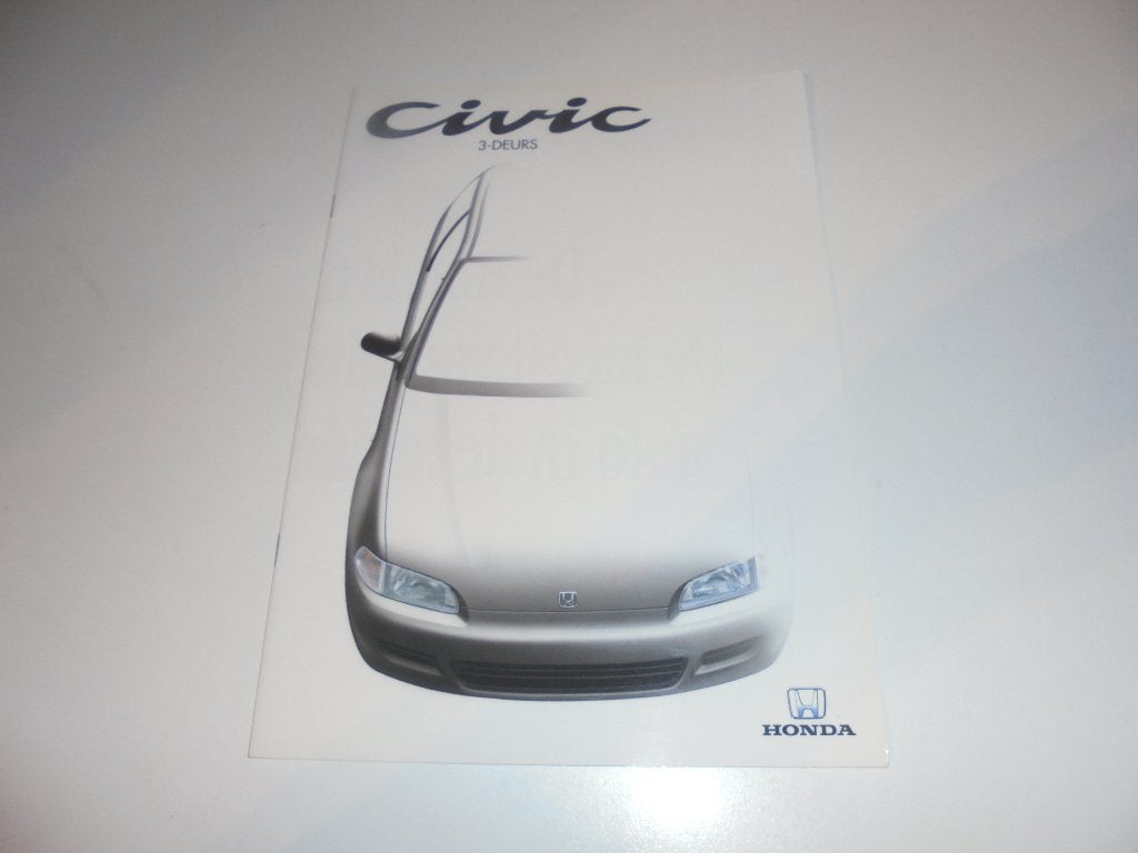 brochure Honda Civic driedeurs  1992, Ophalen of Verzenden, Nieuw, Honda