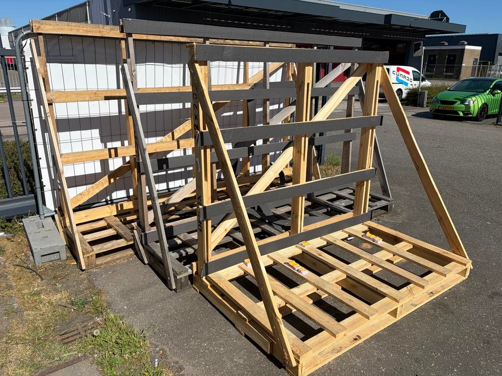 Gratis glasbokken / kozijnbollen of haardhout, Ophalen, Gebruikt, 250 tot 300 cm, 50 mm of meer