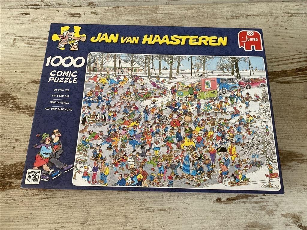 Jan van haasteren - op glad ijs 1000 stuks [s604], Ophalen of Verzenden, 500 t/m 1500 stukjes, Zo goed als nieuw