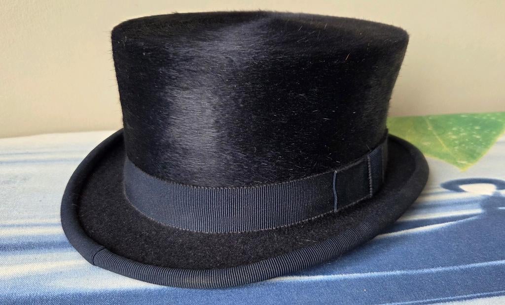 Vintage zijden dressuurhoed xs blauw, Ophalen of Verzenden, Zo goed als nieuw, Dressuur, Cap