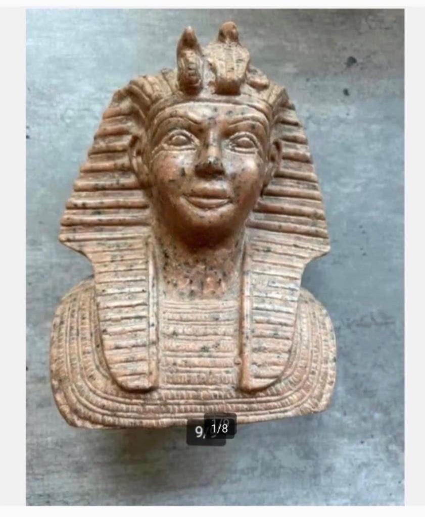Zwaar stenen Toetanchamon Farao beeld 2590 gram, Antiek en Kunst, Ophalen of Verzenden