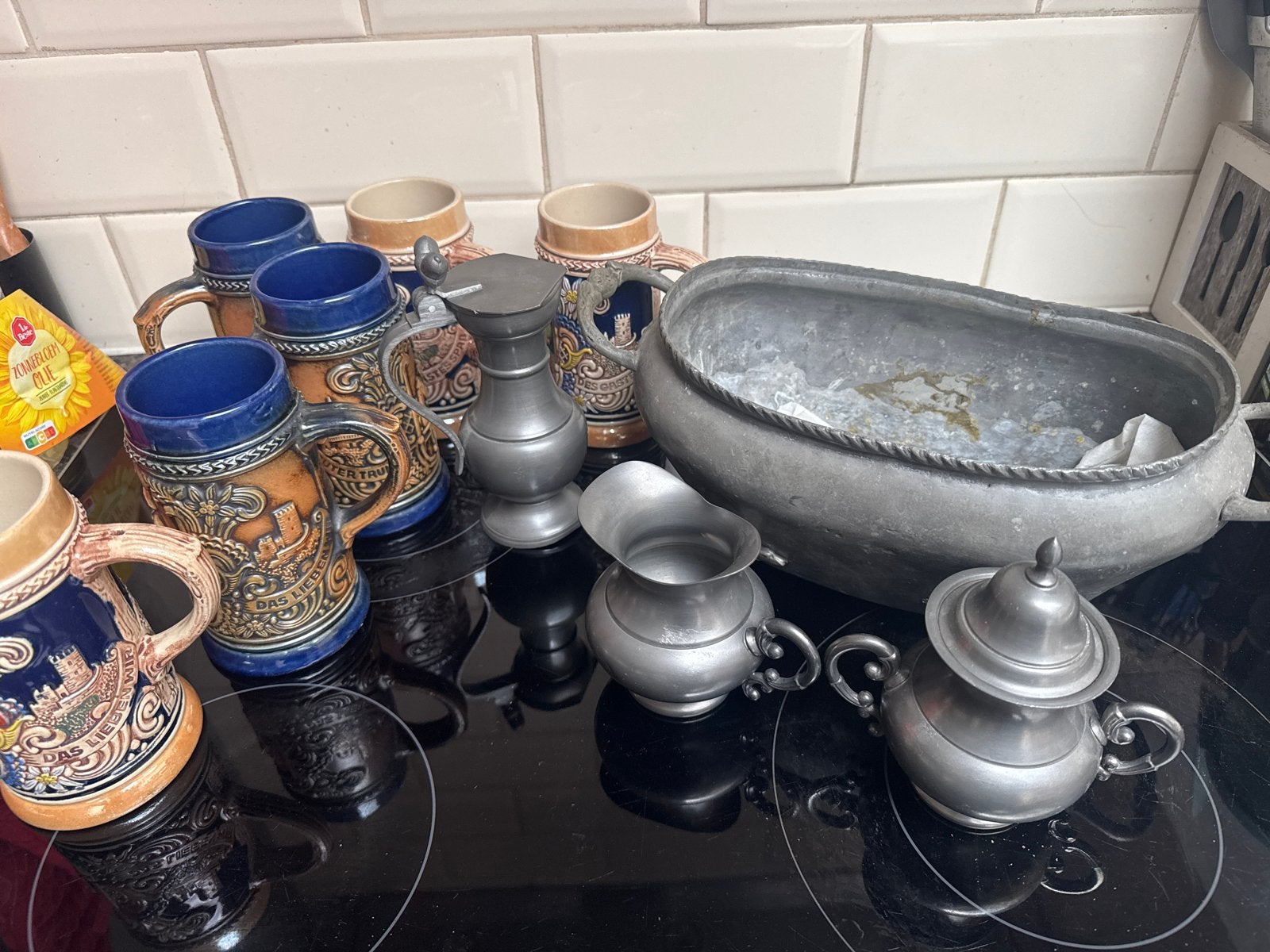 Vintage Bierpullen Let op Tin verkocht, Ophalen of Verzenden