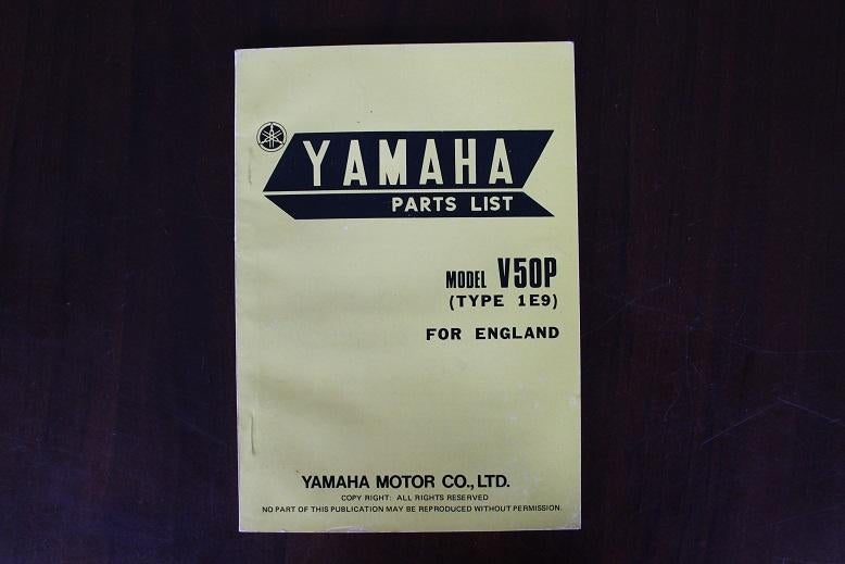 Yamaha V50P 1975 moped parts list bromfiets onderdelenboek, Ophalen of Verzenden, Zo goed als nieuw