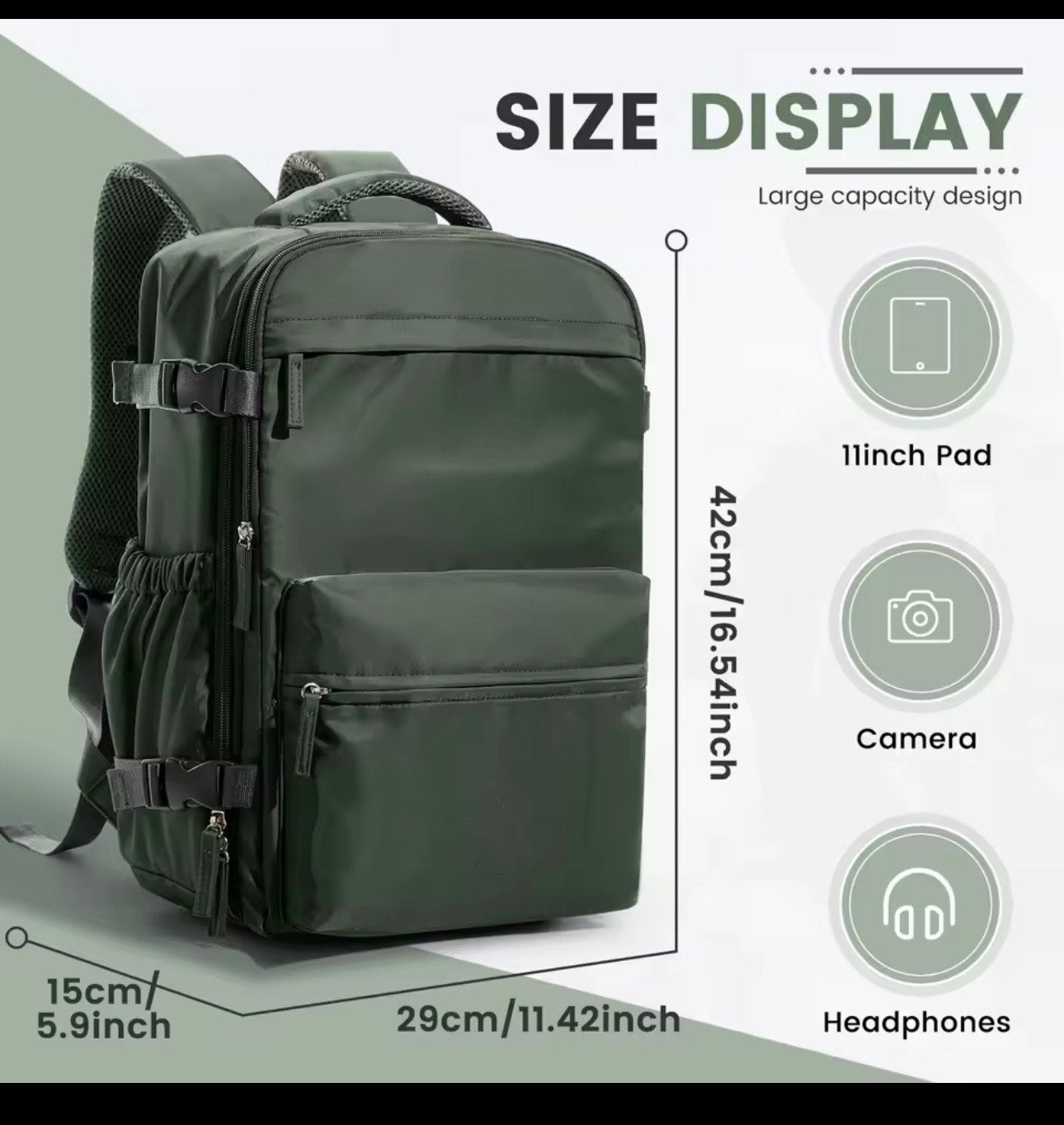 Reisrugzak met vacuümcompressie en laptopvak, Overige merken, 25 tot 40 cm, Nieuw, Ophalen of Verzenden