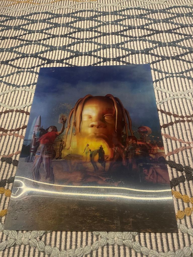 Travis Scott Astroworld lenticulair poster, Verzamelen, Posters, Zo goed als nieuw, Muziek, A1 t/m A3, Rechthoekig Staand, 3D
