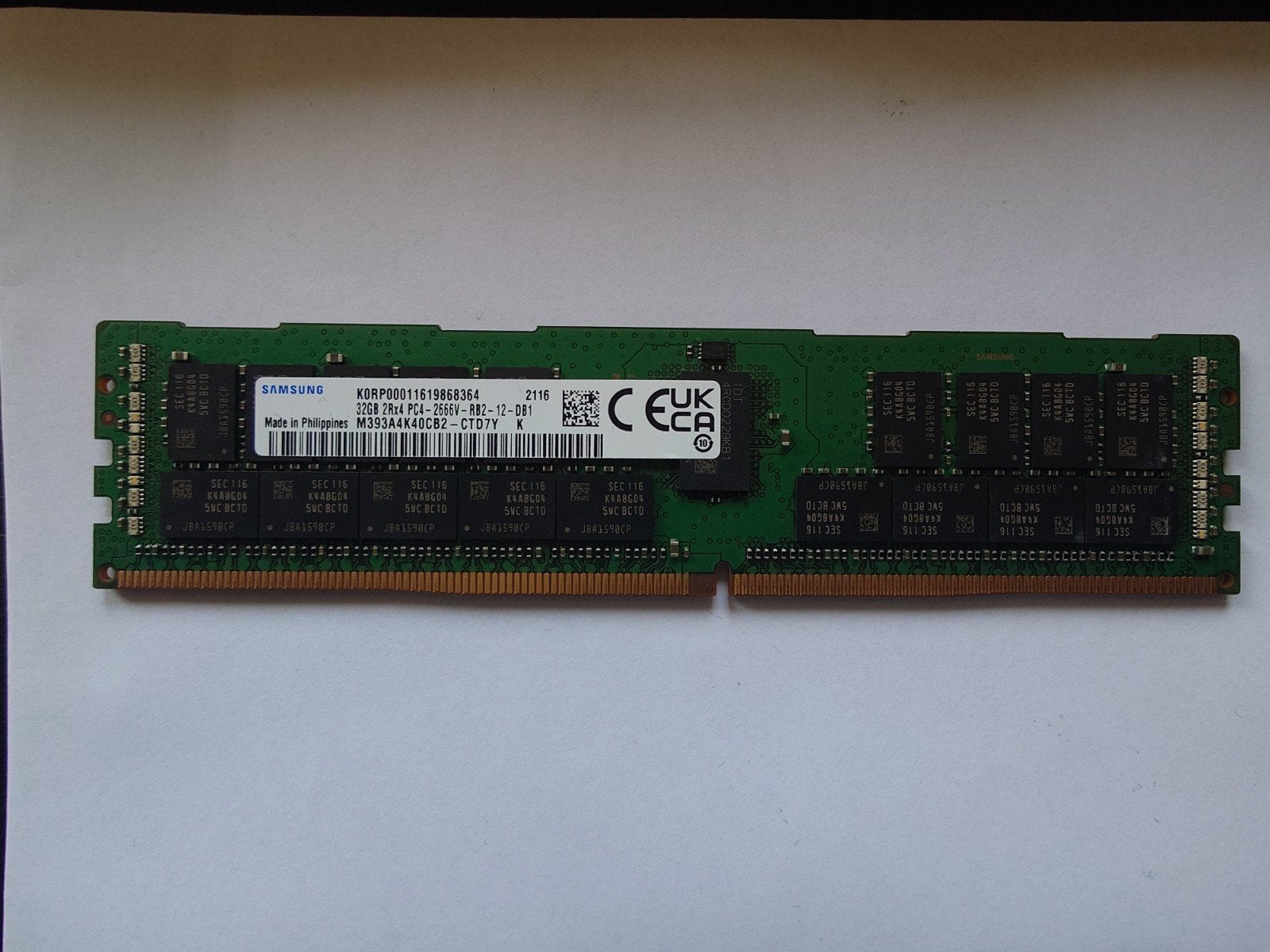 45x 32GB 2Rx4 PC4 2666V Samsung Server Geheugen, Computers en Software, RAM geheugen, 32 GB, DDR4, Ophalen of Verzenden, Zo goed als nieuw