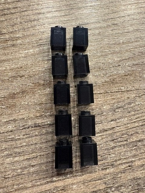10 lego basis blokjes 1x1 doorzichtig/ transparant zwart, Ophalen of Verzenden, Nieuw, MOC (eigen creatie), Lego