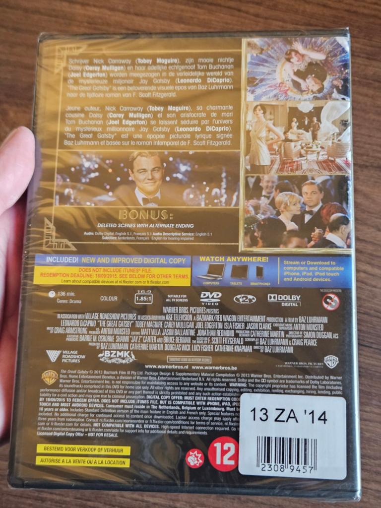 DVD The Great Gatsby Leonardo di Caprio NIEUW gesealed, Vanaf 12 jaar, Ophalen of Verzenden, Nieuw in verpakking, Drama