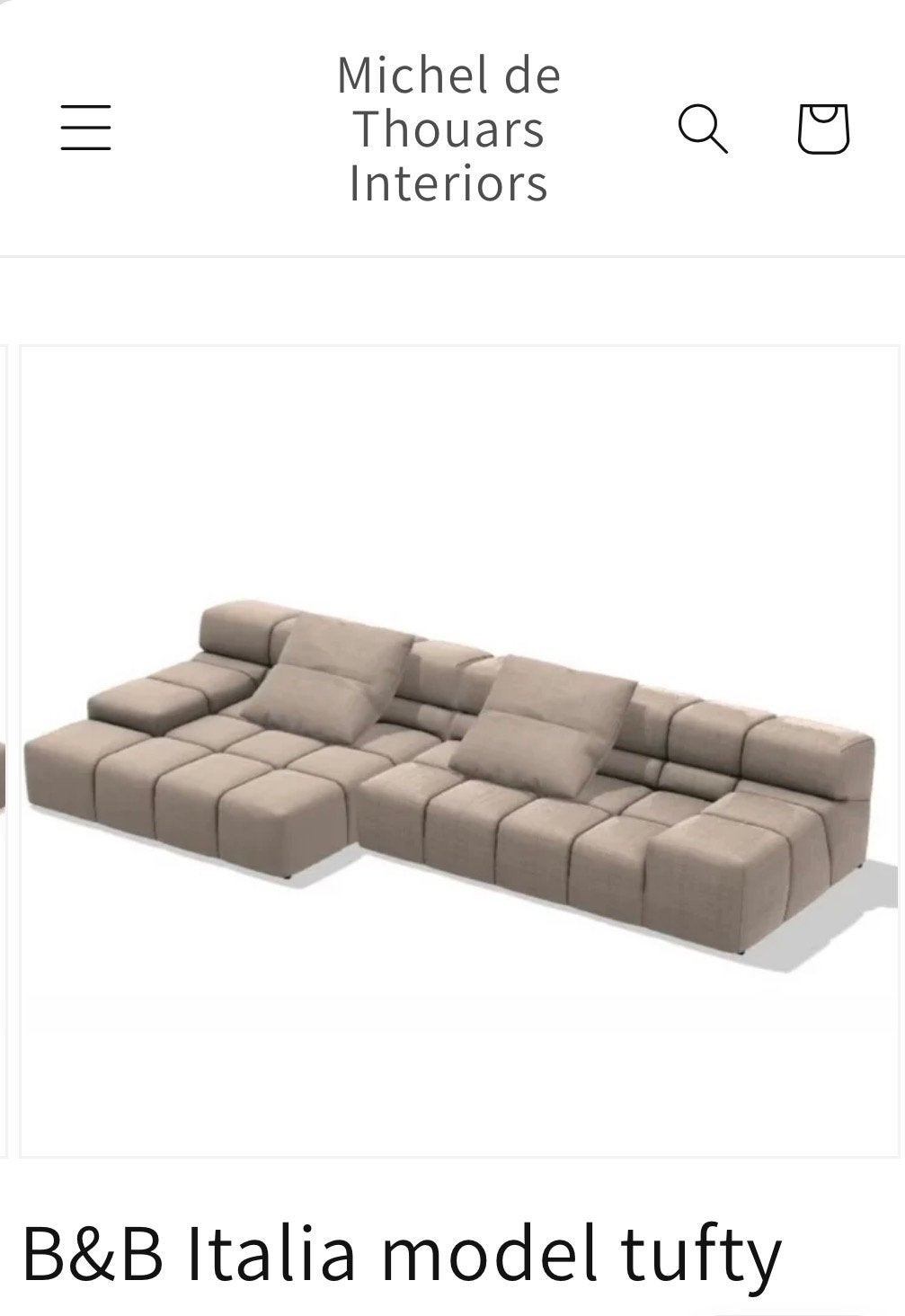 B&B Italia Tufty Time hoekbank 150x320cm cat. A Astro Rope, Huis en Inrichting, Info@micheldethouars.nl, 9723 CA, 125 cm of meer