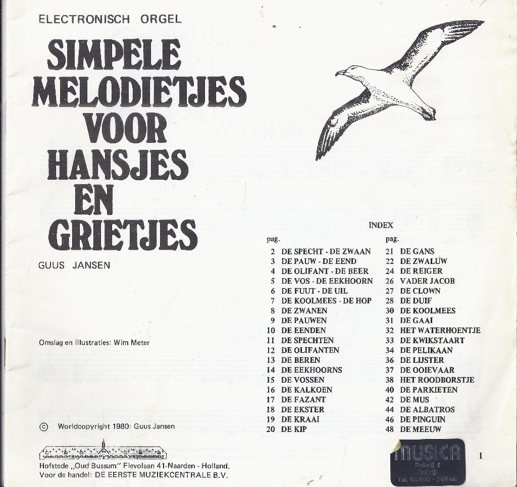 Bo1314 bladmuziek simpele melodietjes electronisch orgel  -, Orgel, Gebruikt, Klassiek, Ophalen of Verzenden