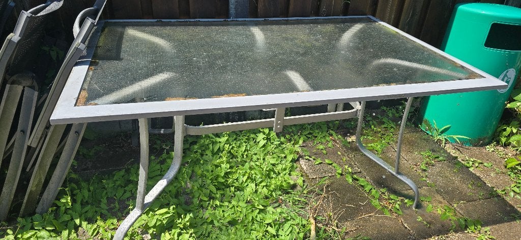 Graris Tuinset - tafel met 4 stoelen, Tuin en Terras, Tuinsets en Loungesets, Ophalen, 4 zitplaatsen, Gebruikt, Aluminium