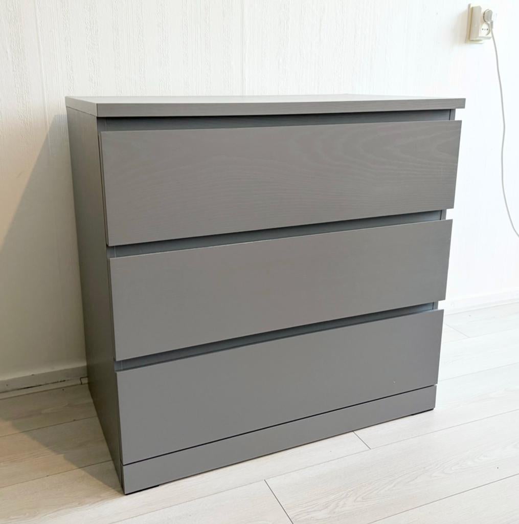 IKEA Malm Ladekast met 3 Lades, Huis en Inrichting, Kasten | Ladekasten, Ophalen, 50 tot 100 cm, Zo goed als nieuw, 3 of 4 laden