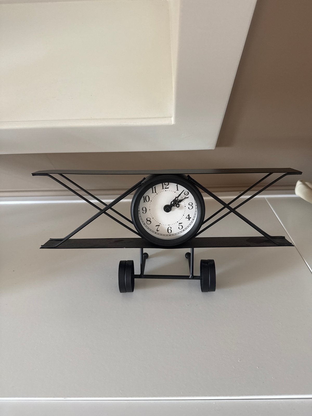 Decoratieve Vliegtuig Klokje - Uniek Design, Ophalen of Verzenden, Gebruikt