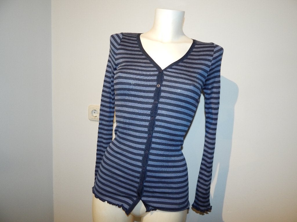 Rosemunde vestje zijde katoen fijn gestreept blauw tinten M, Kleding | Dames, Maat 38/40 (M), Blauw, Nieuw, Ophalen of Verzenden