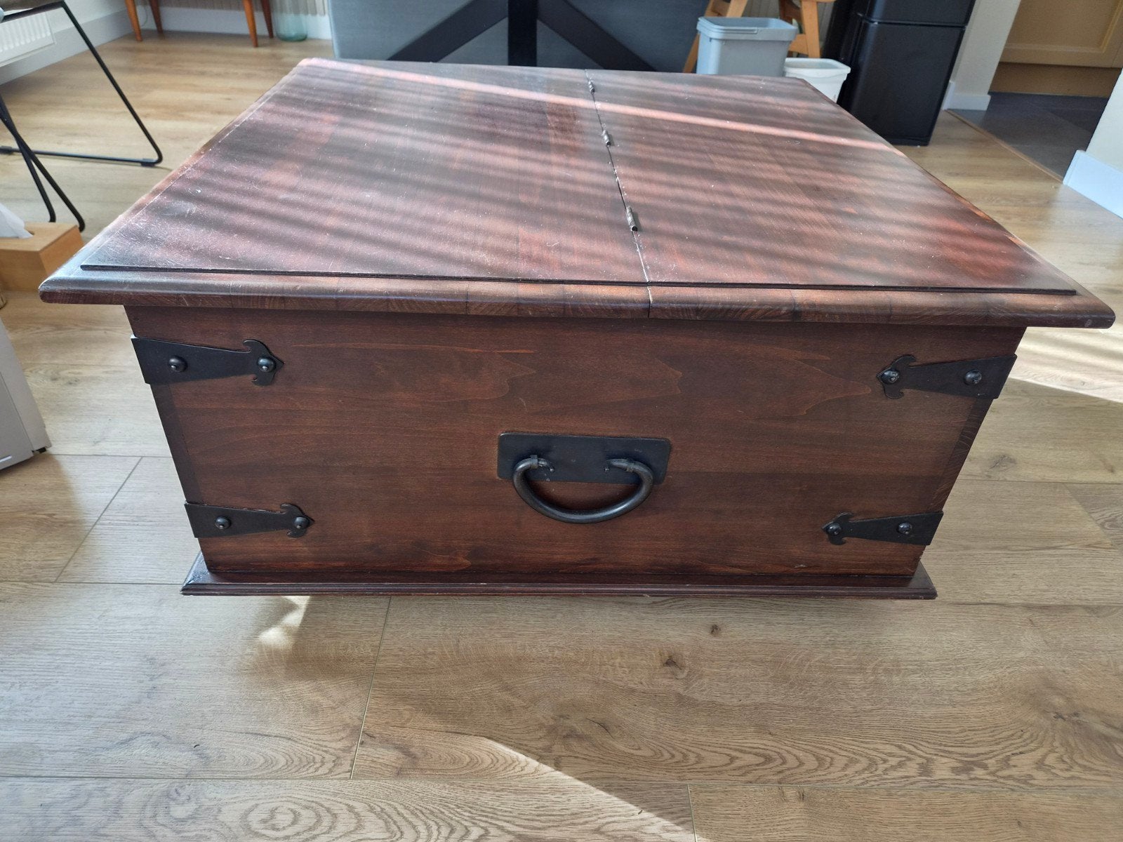 Houten salontafel met klep, Ophalen, 50 tot 100 cm, Vierkant, 50 tot 100 cm