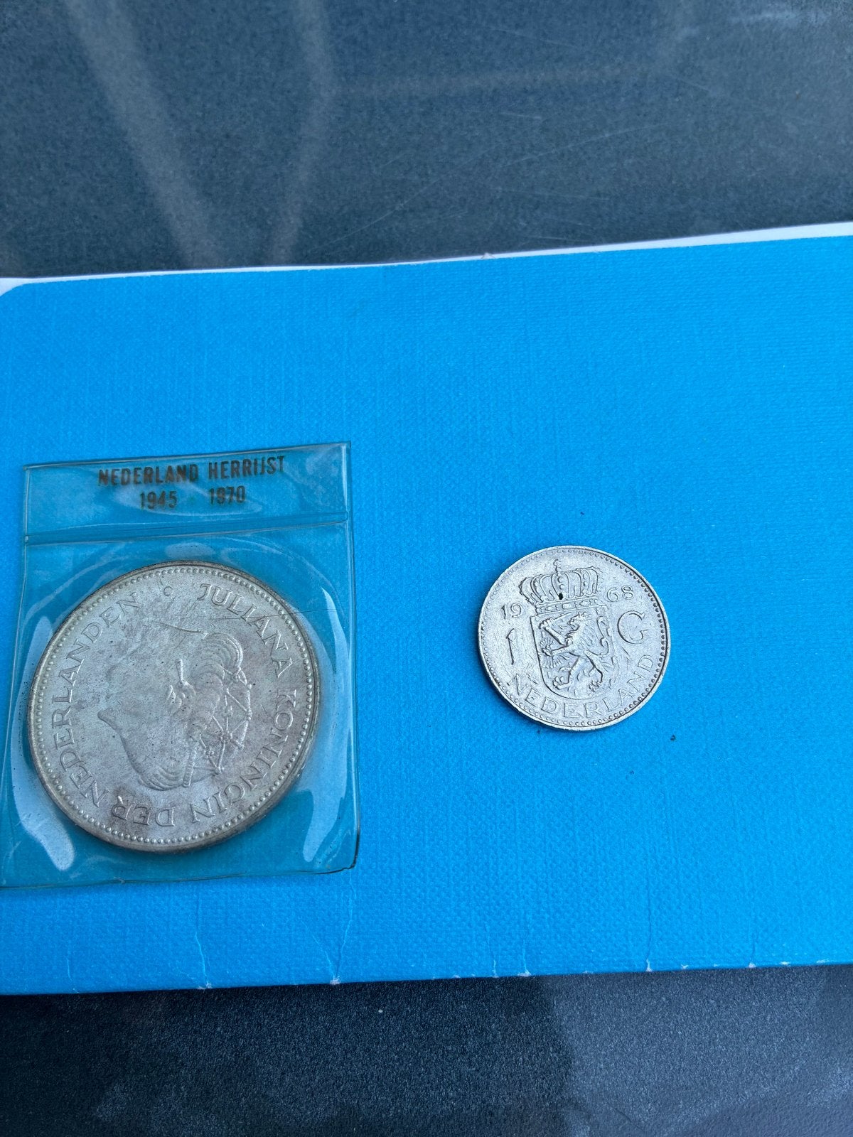 Zilveren Juliana gulden en 10 gulden herrijst Nederland, Ophalen, 1 gulden, Koningin Juliana, Setje