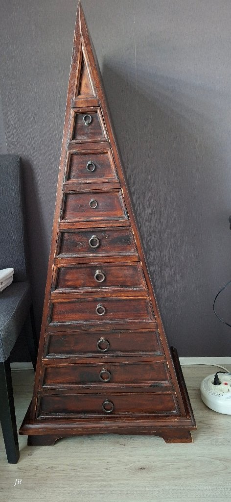 Piramide ladekast koloniaal, Ophalen, Gebruikt, 5 laden of meer, 100 tot 150 cm