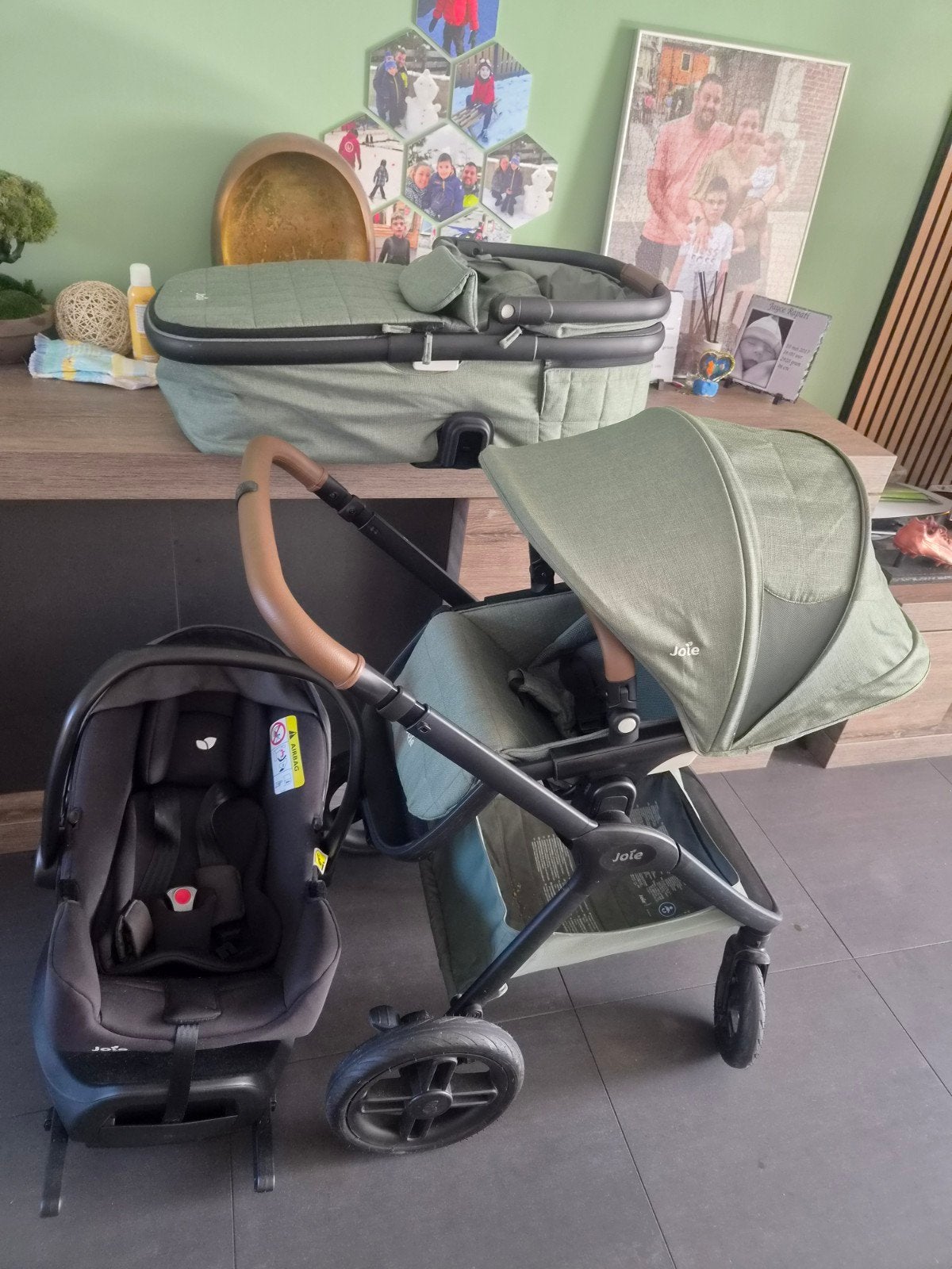 Joie Kinderwagen Honour Laurel 3-in-1 Combiwagen met i-base, Gebruikt, Verstelbare duwstang, Ophalen, Kinderwagen
