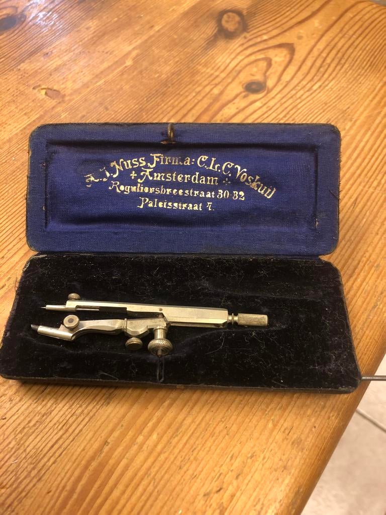 Antieke Passer van J.J. Muss Firma C.L.C. Voskuil, Antiek en Kunst, Ophalen