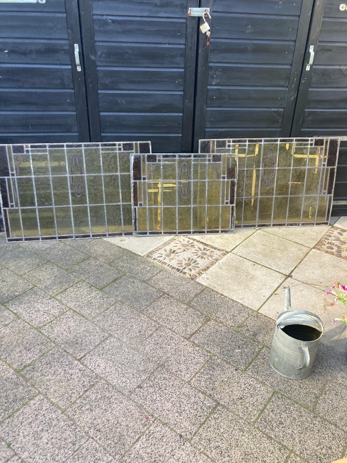 Glas in lood panelen (bovenlichten ), Ophalen