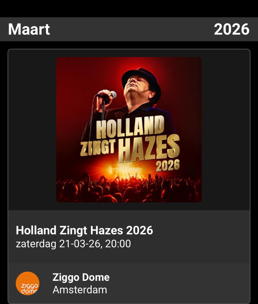 2x tickets Holland zingt hazes 2026 21 maart, Tickets en Kaartjes, Twee personen, Maart, Levenslied