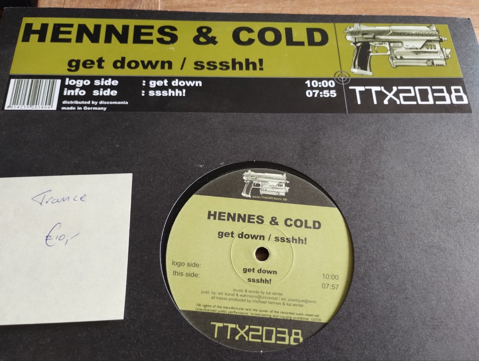 Hennes & Cold - Get Down / Ssshh! (Trance 12" Vinyl), Cd's en Dvd's, Vinyl | Dance en House, LP, Gebruikt, Trance, Ophalen of Verzenden
