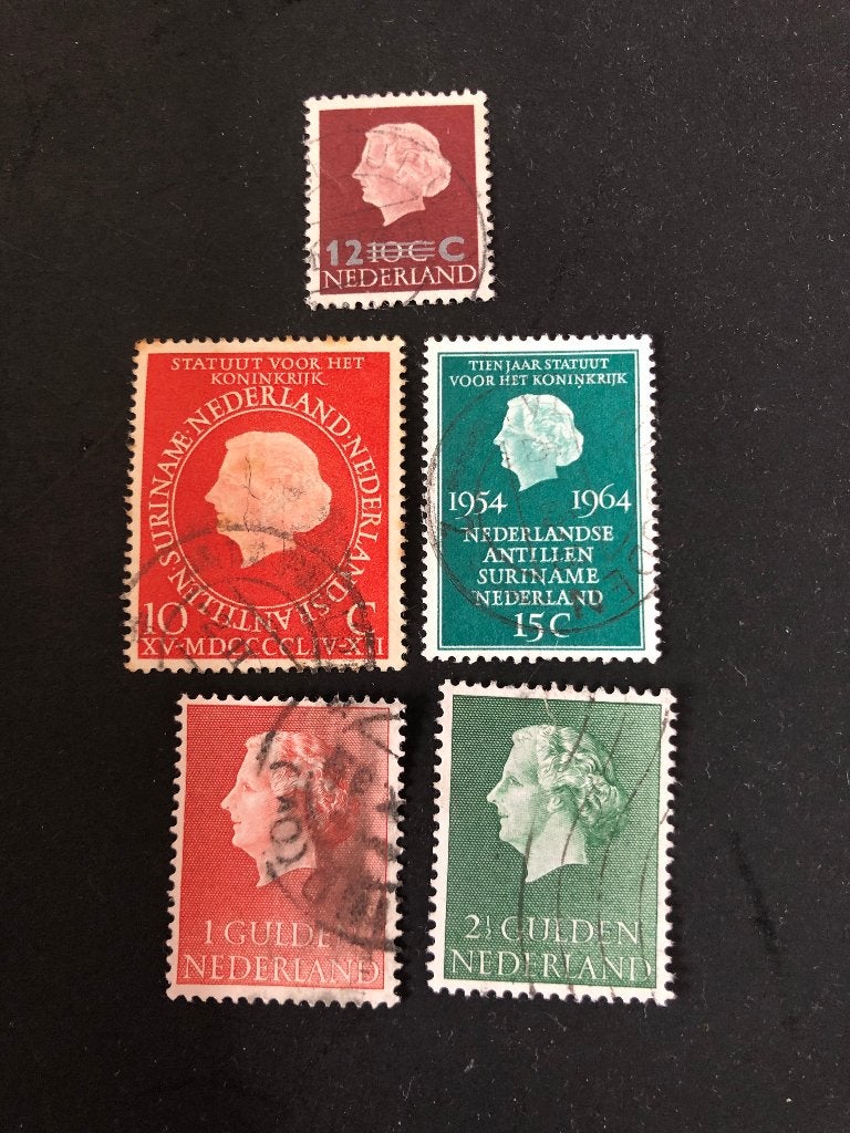 Nederland Koningin Juliana verschillende zegels gestempeld, Ophalen of Verzenden, Na 1940, Gestempeld