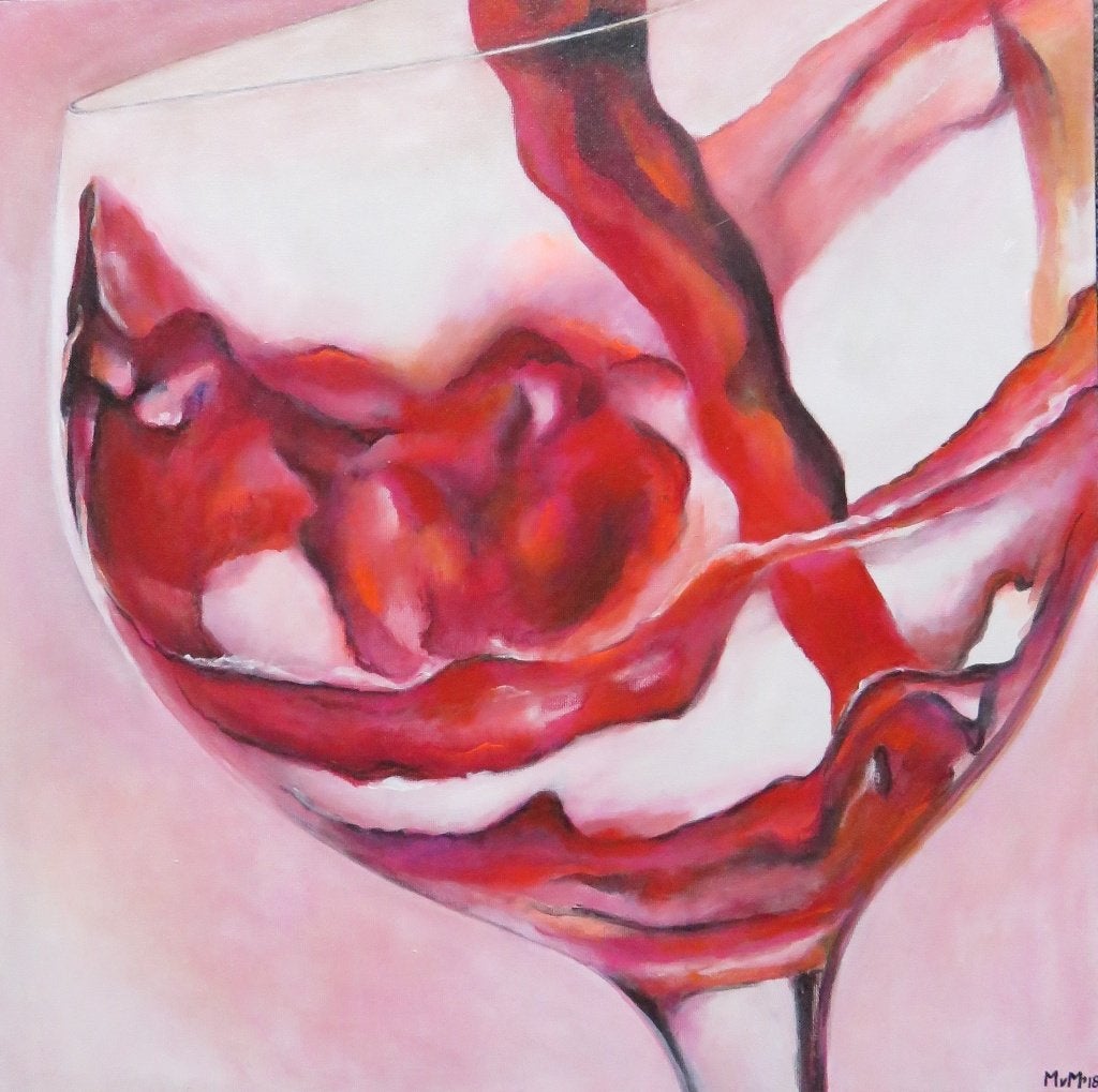 schilderij Wijn 51x51cm, Ophalen of Verzenden