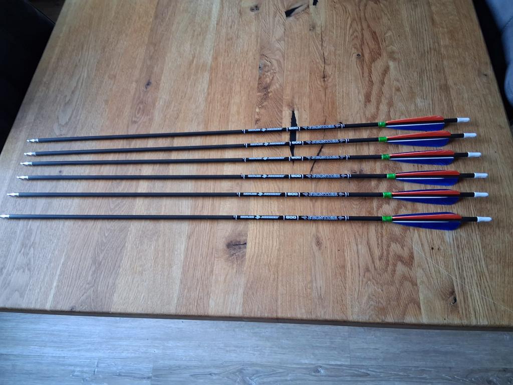 Te koop 6 Carbon pijlen, Ophalen, Zo goed als nieuw, Pijlen