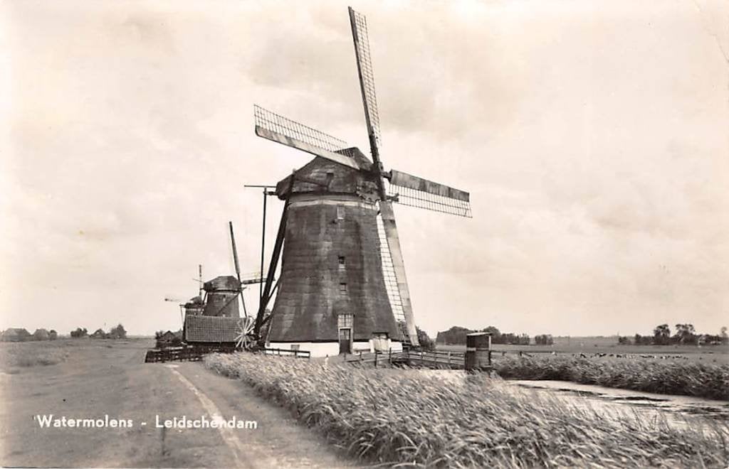 Leidschendam Watermolens Molen, Verzamelen, Ansichtkaarten | Nederland, Verzenden, 1940 tot 1960, Gelopen, Zuid-Holland